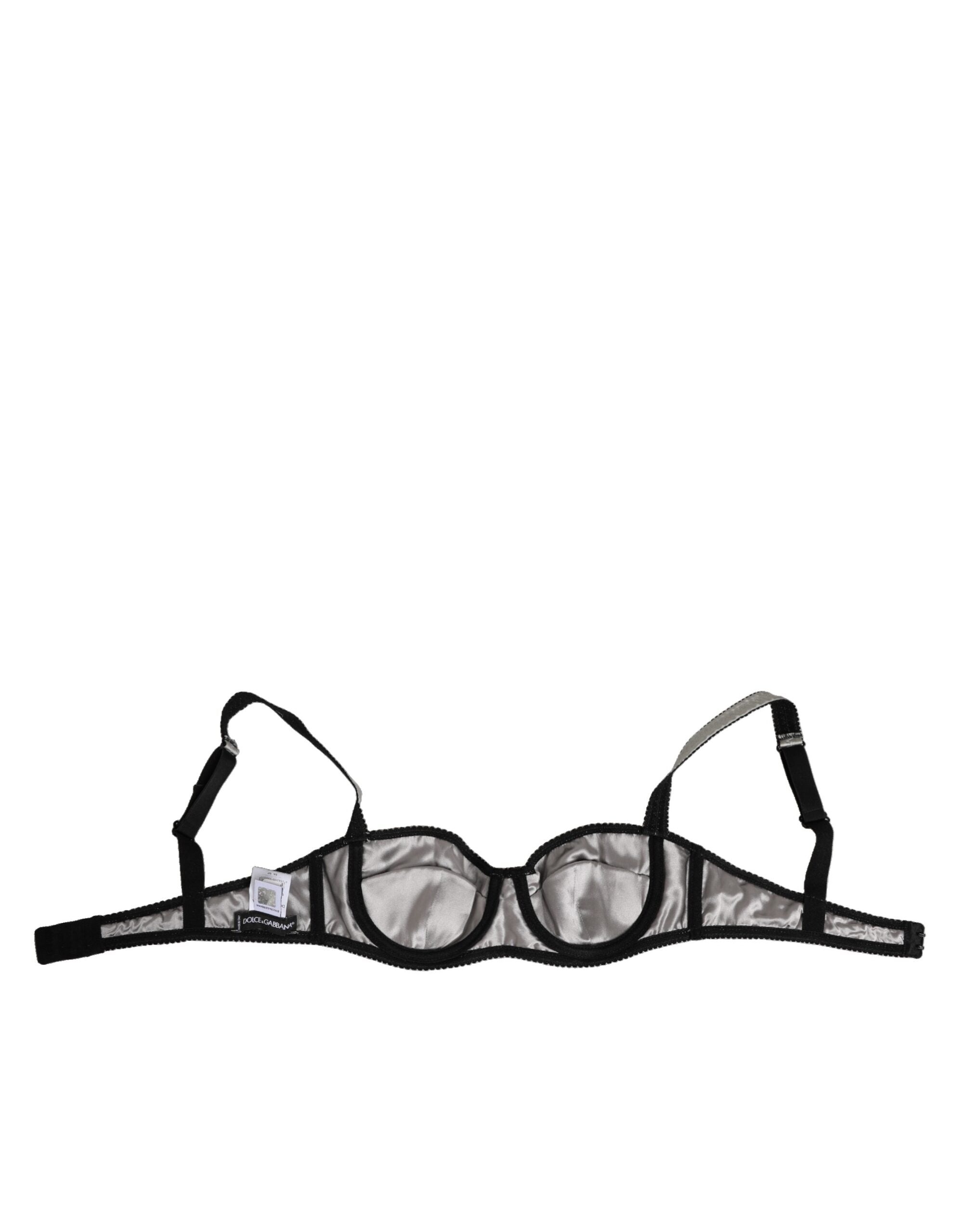 Gray Acetate Stretch Balconcino Bra Underwear - ventzia