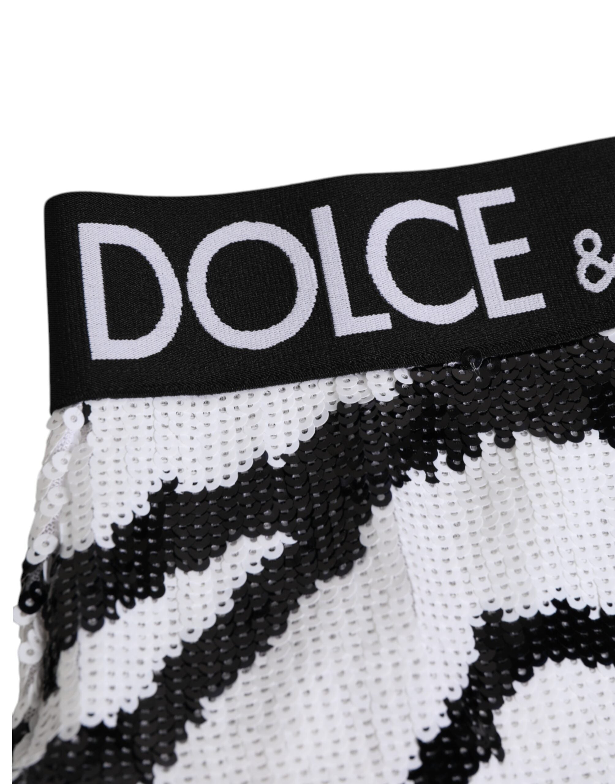 Black White Sequin High Waist Panty Underwear - ventzia