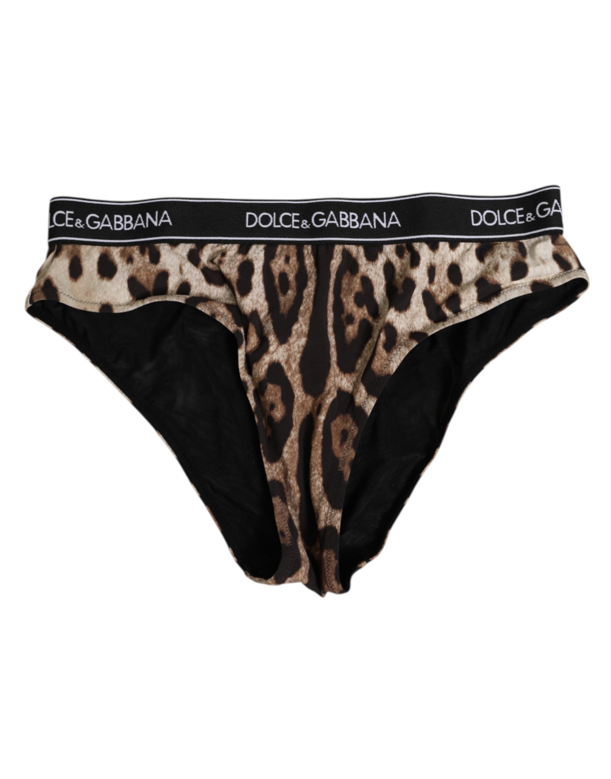 Brown Leopard Nylon High Waist Panty Underwear - ventzia