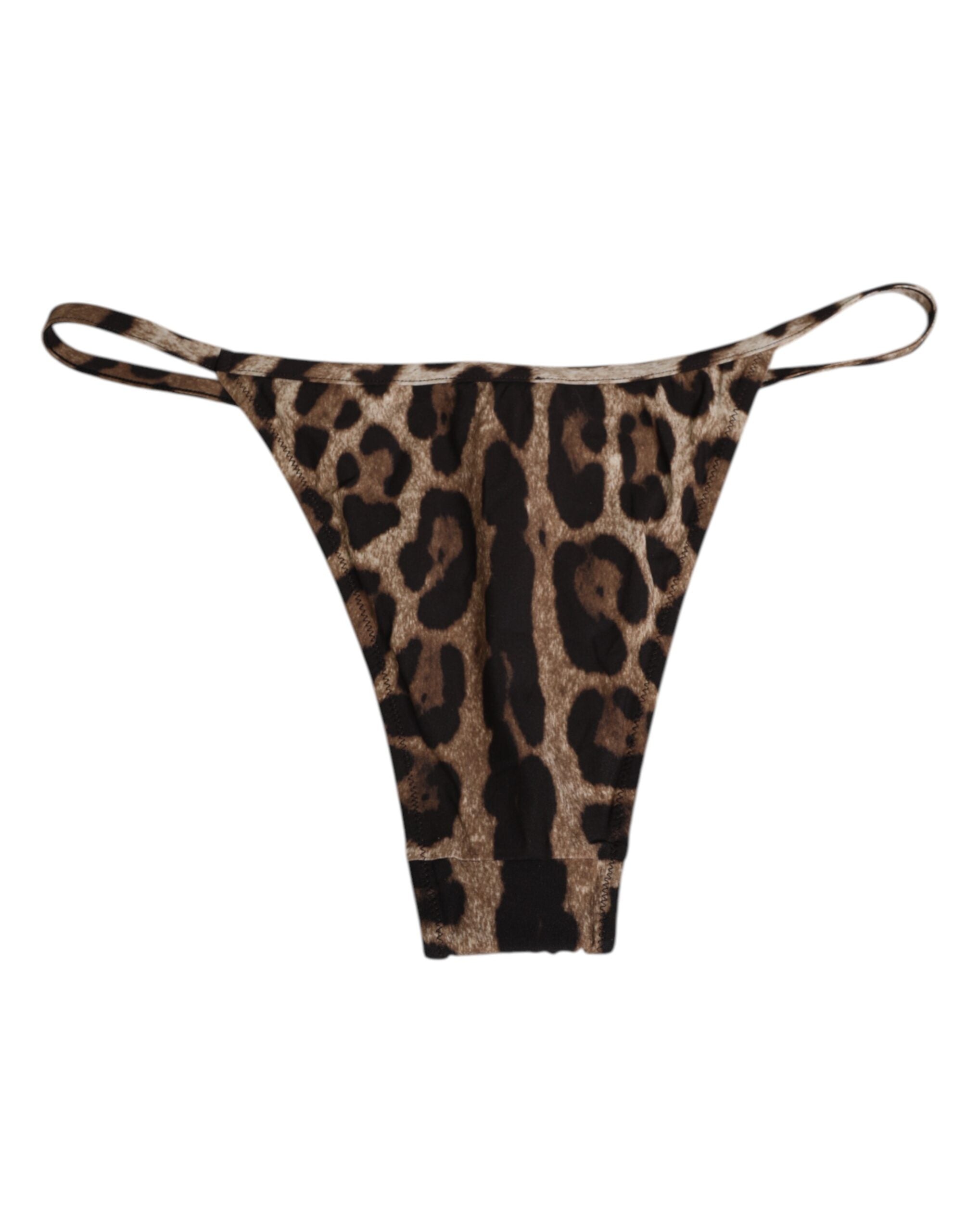 Brown Leopard Triangle Tanga Panty Underwear - ventzia