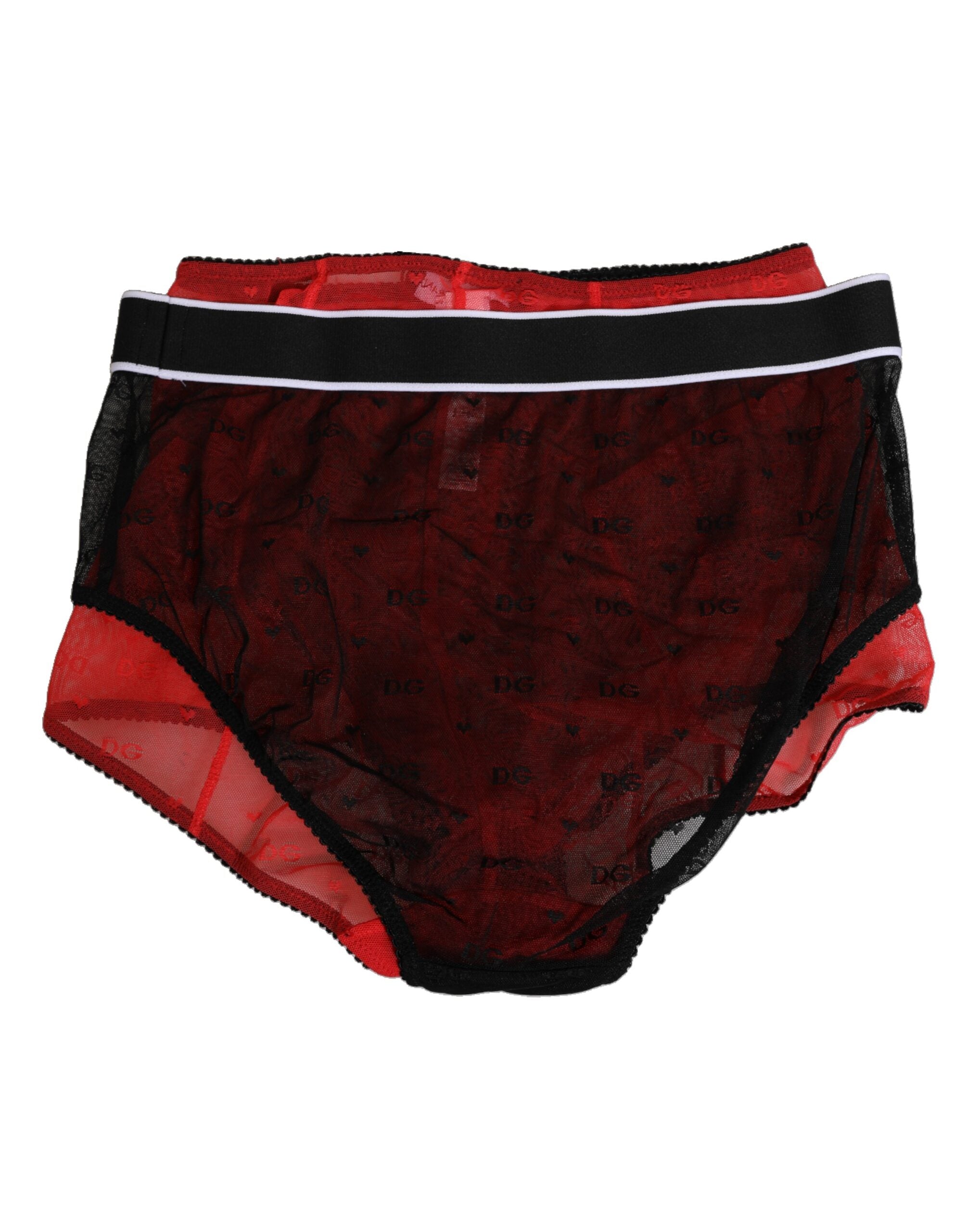 Black Red Nylon High Waist Girdle Underwear - ventzia