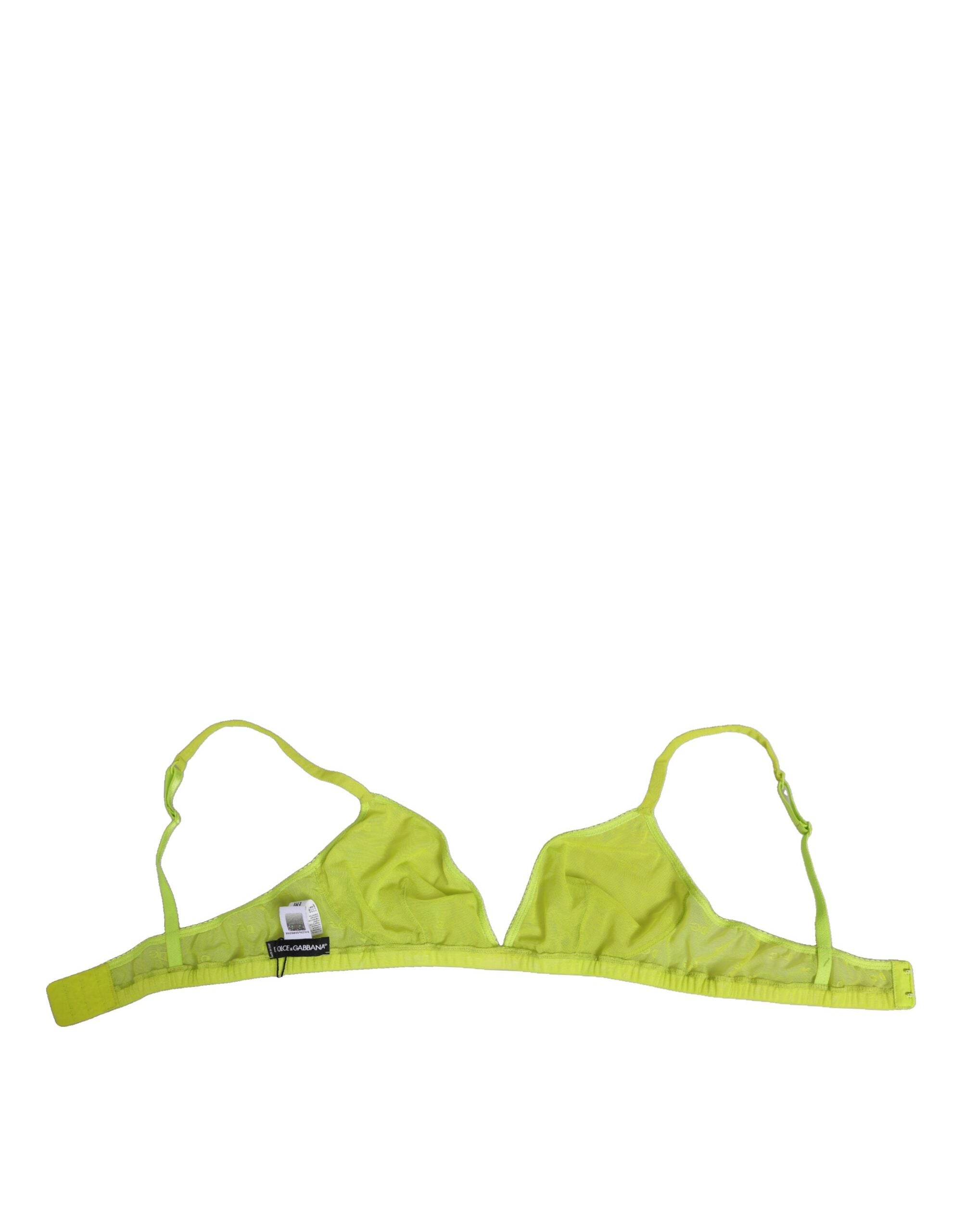 Yellow Green Nylon Soft Cup Brassiere Underwear - ventzia