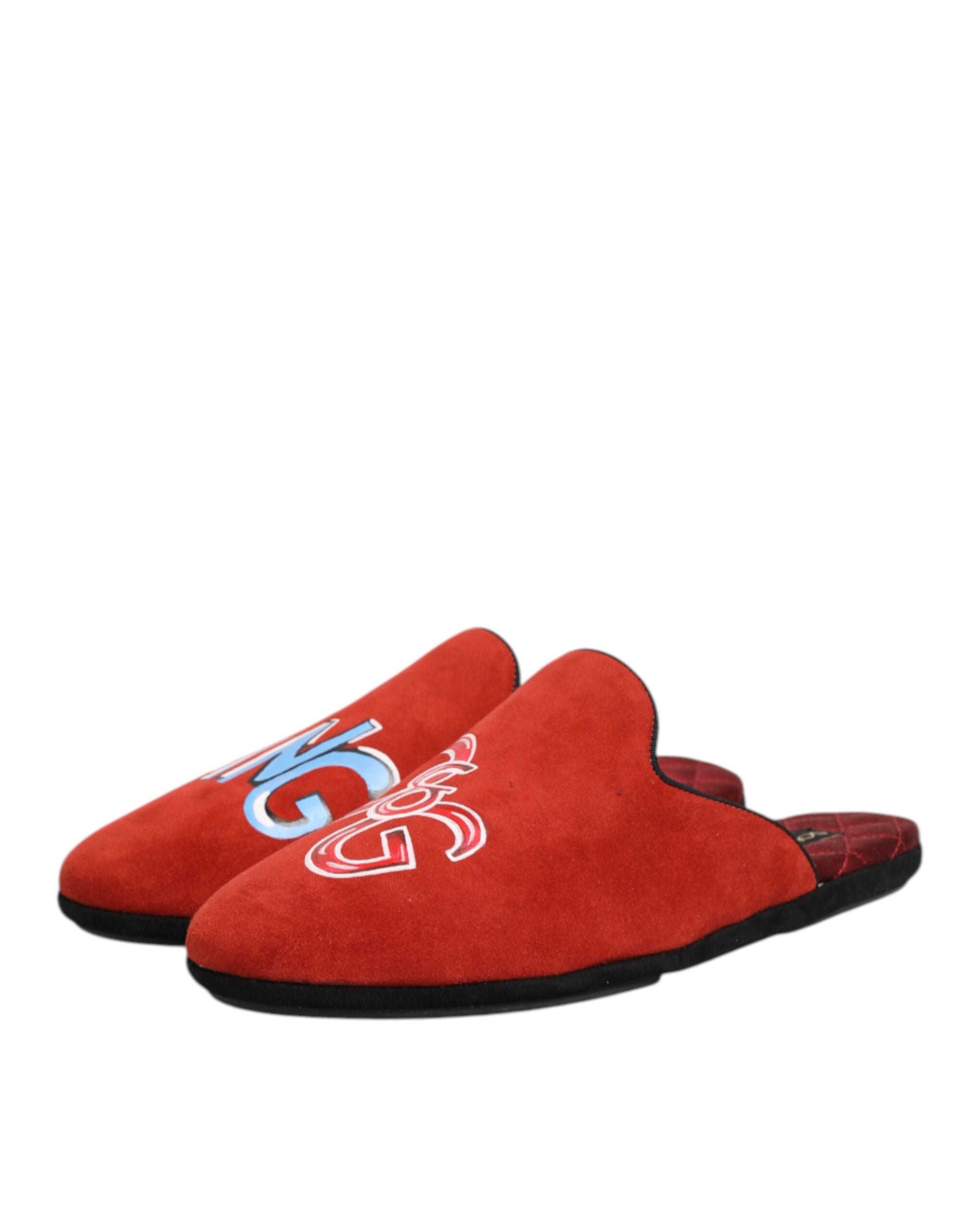 Red Suede DG King Men House Slippers Shoes - ventzia