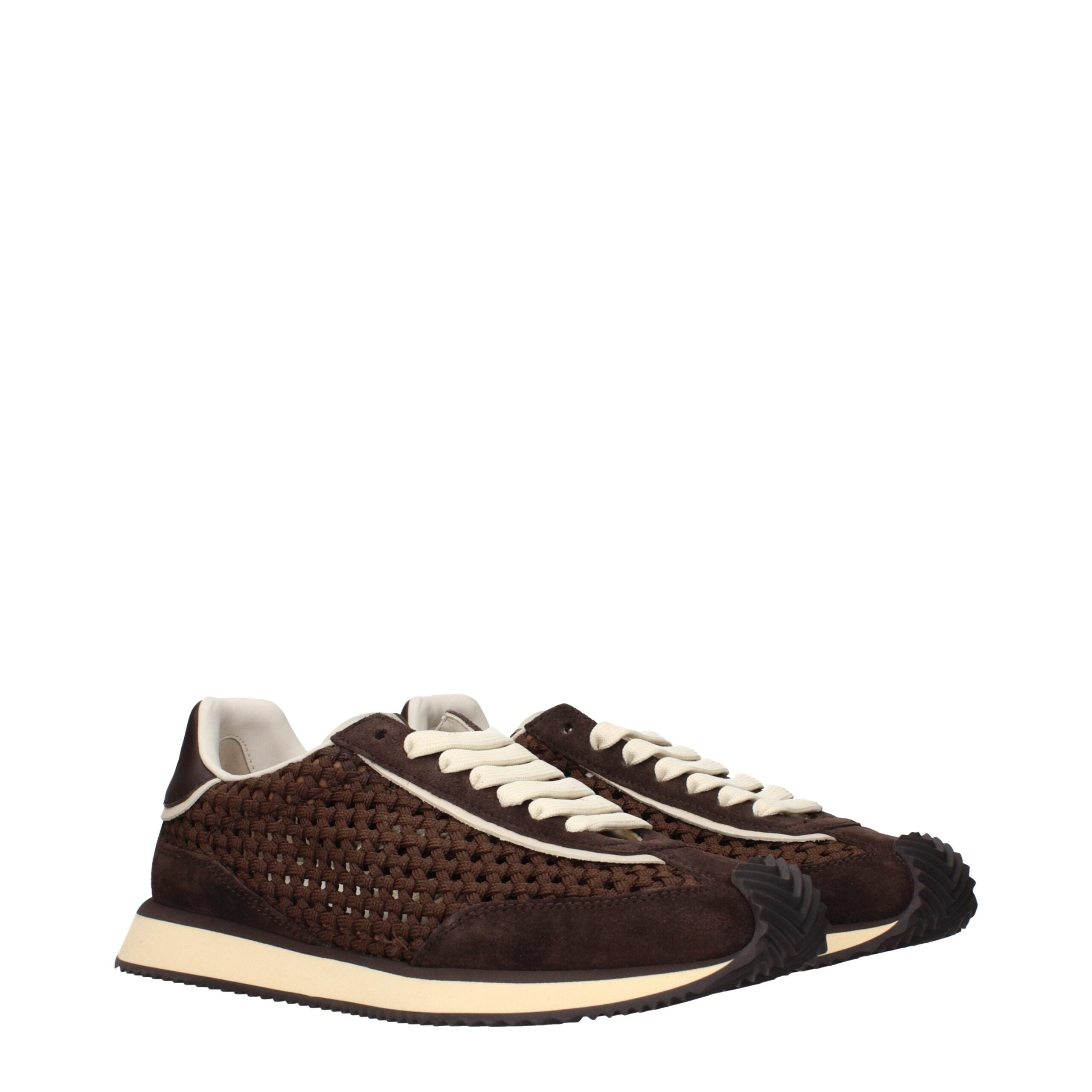 Brown Fabric Low Top Sneakers - ventzia