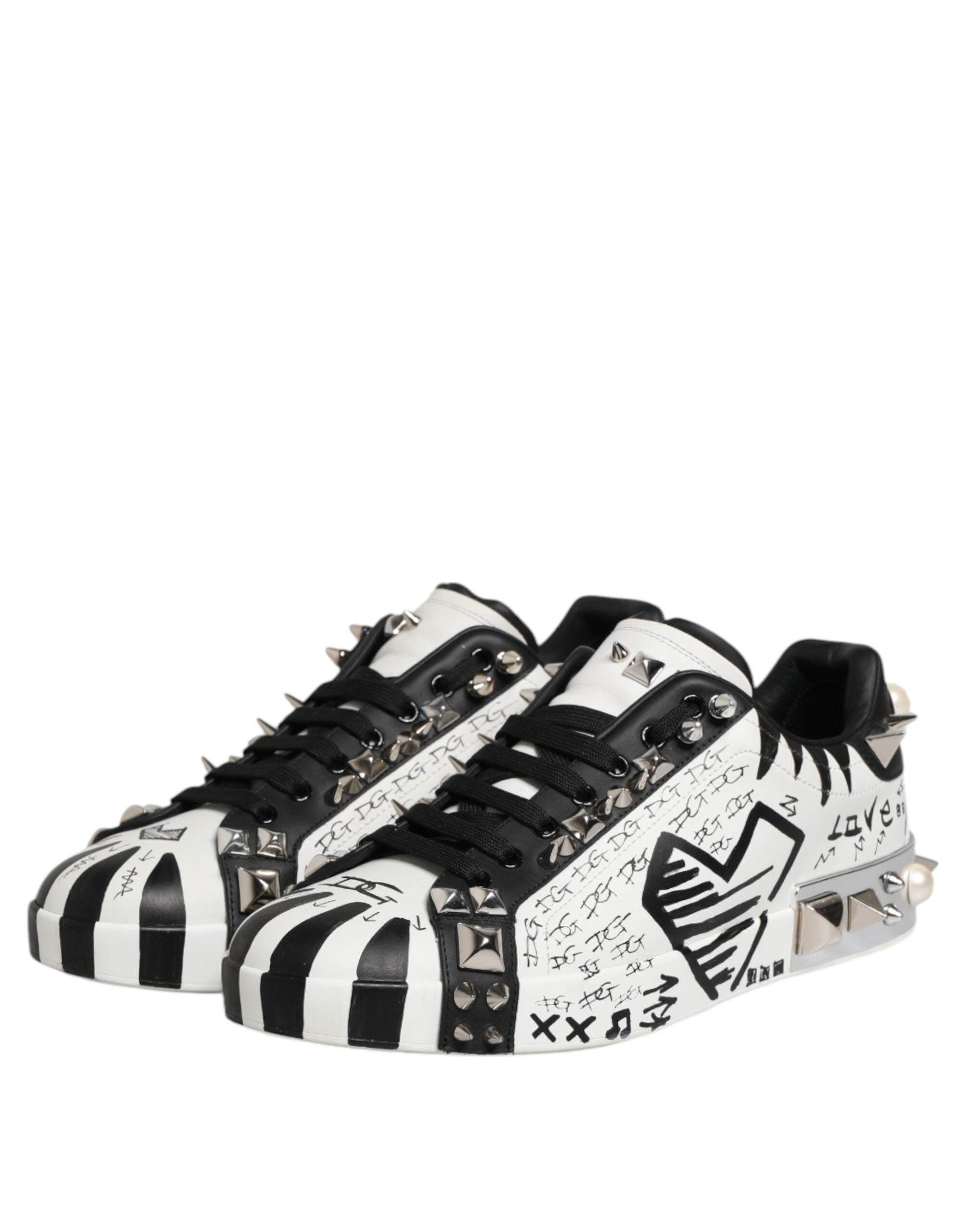 White Portofino Studded Men Sneakers Shoes