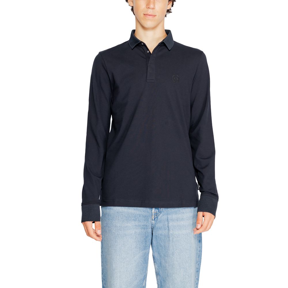 Blue Cotton Long Sleeve T-Shirt