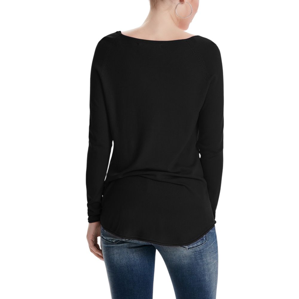 Black Viscose Sweatshirt - ventzia