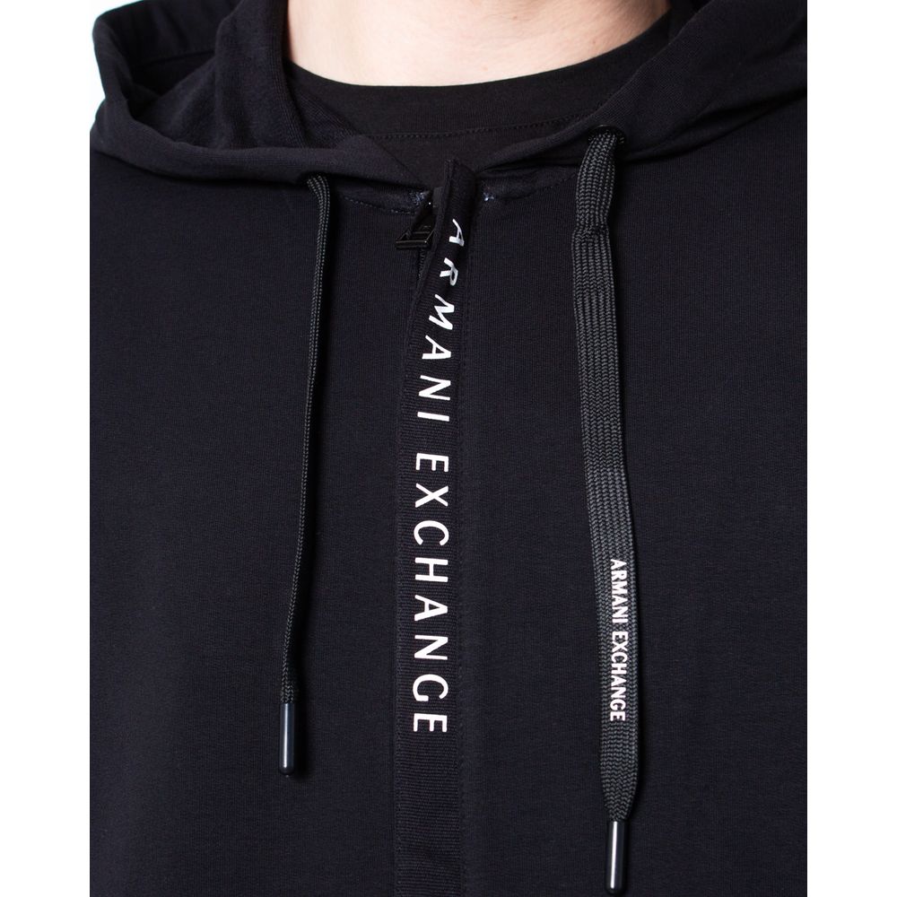 Black Cotton Hoodie