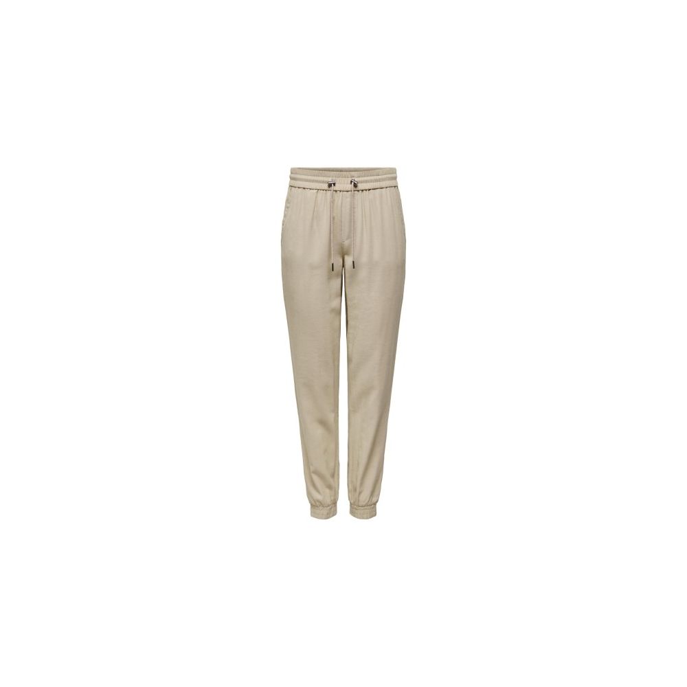 Beige Viscose Casual Pants - ventzia