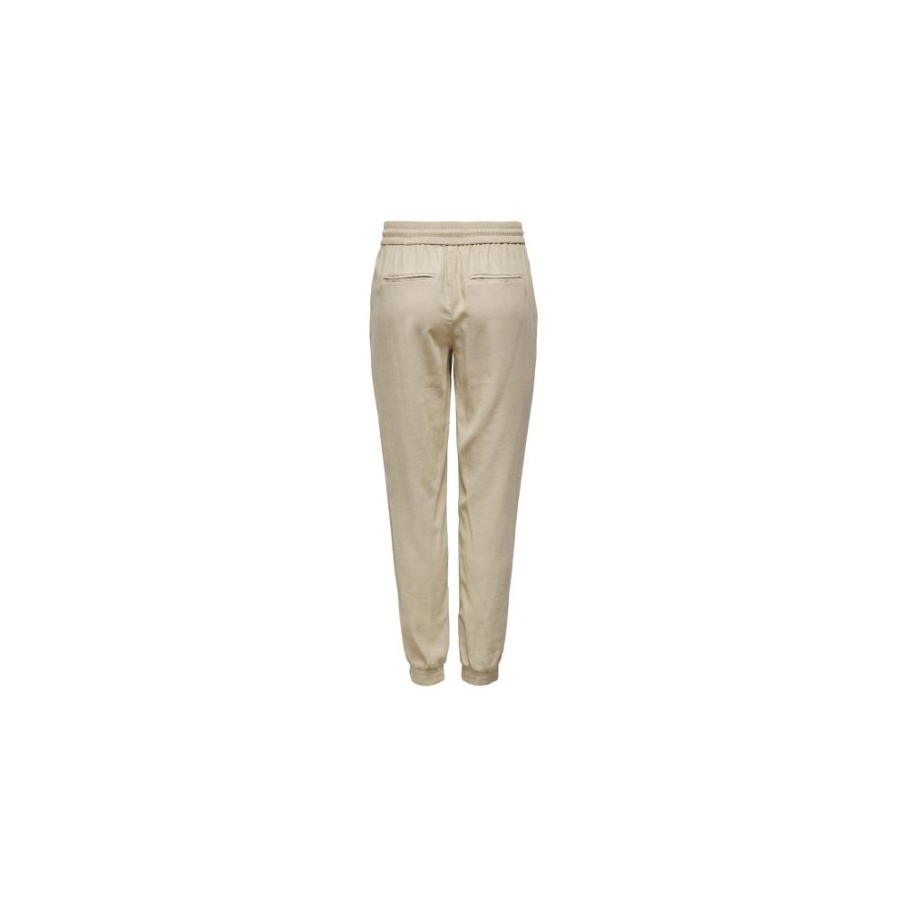 Beige Viscose Casual Pants - ventzia