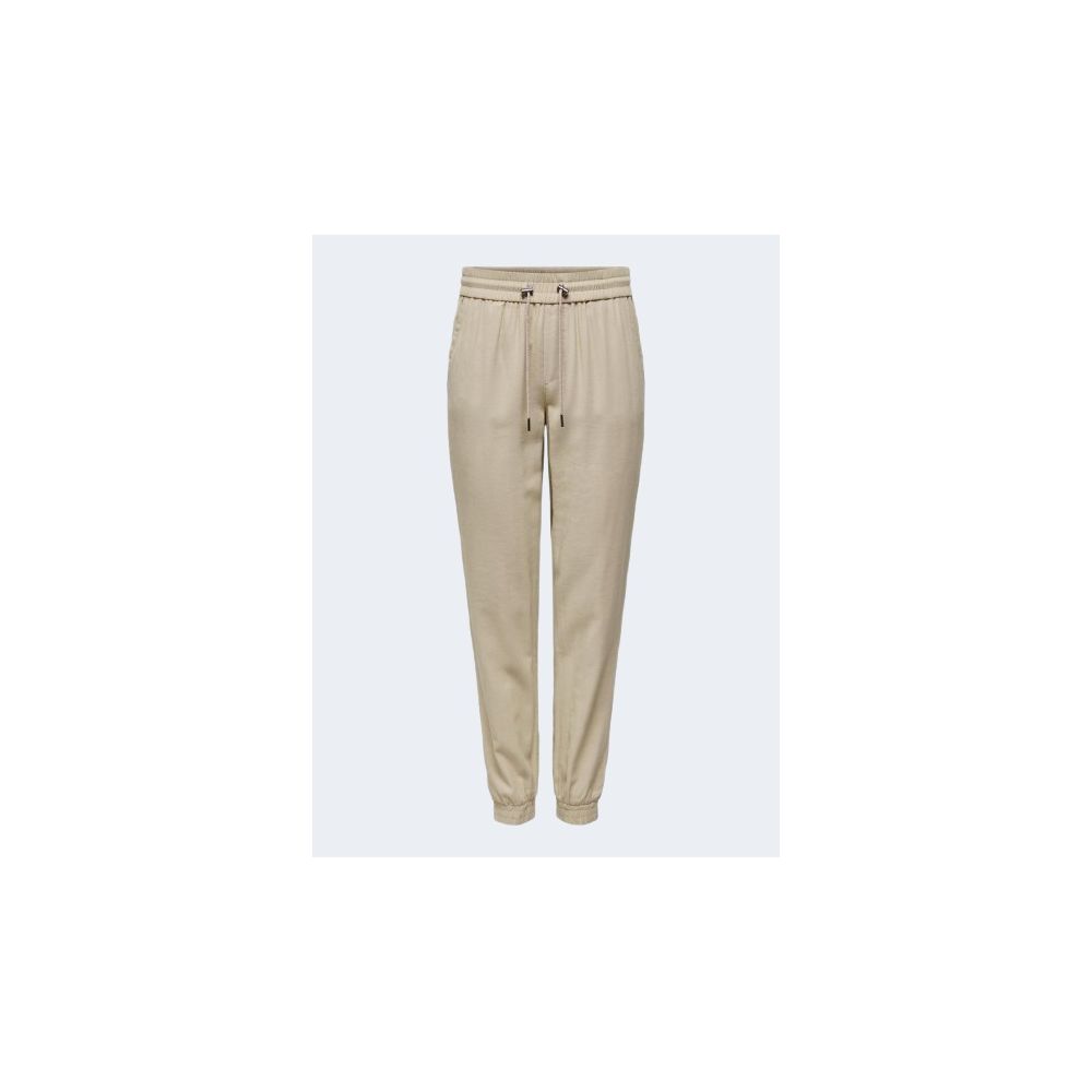 Beige Viscose Casual Pants - ventzia