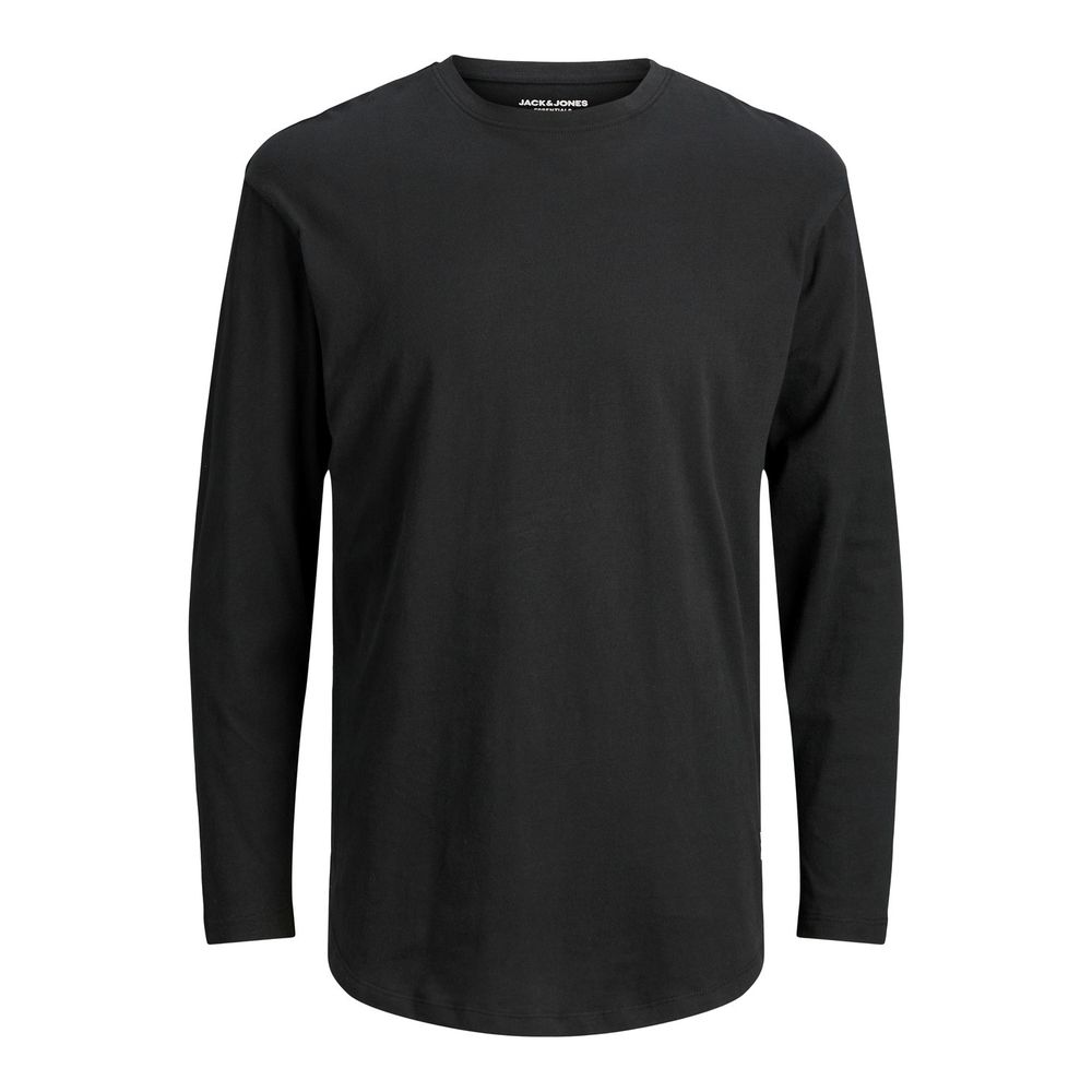Black Cotton Long Sleeve T-Shirt - ventzia