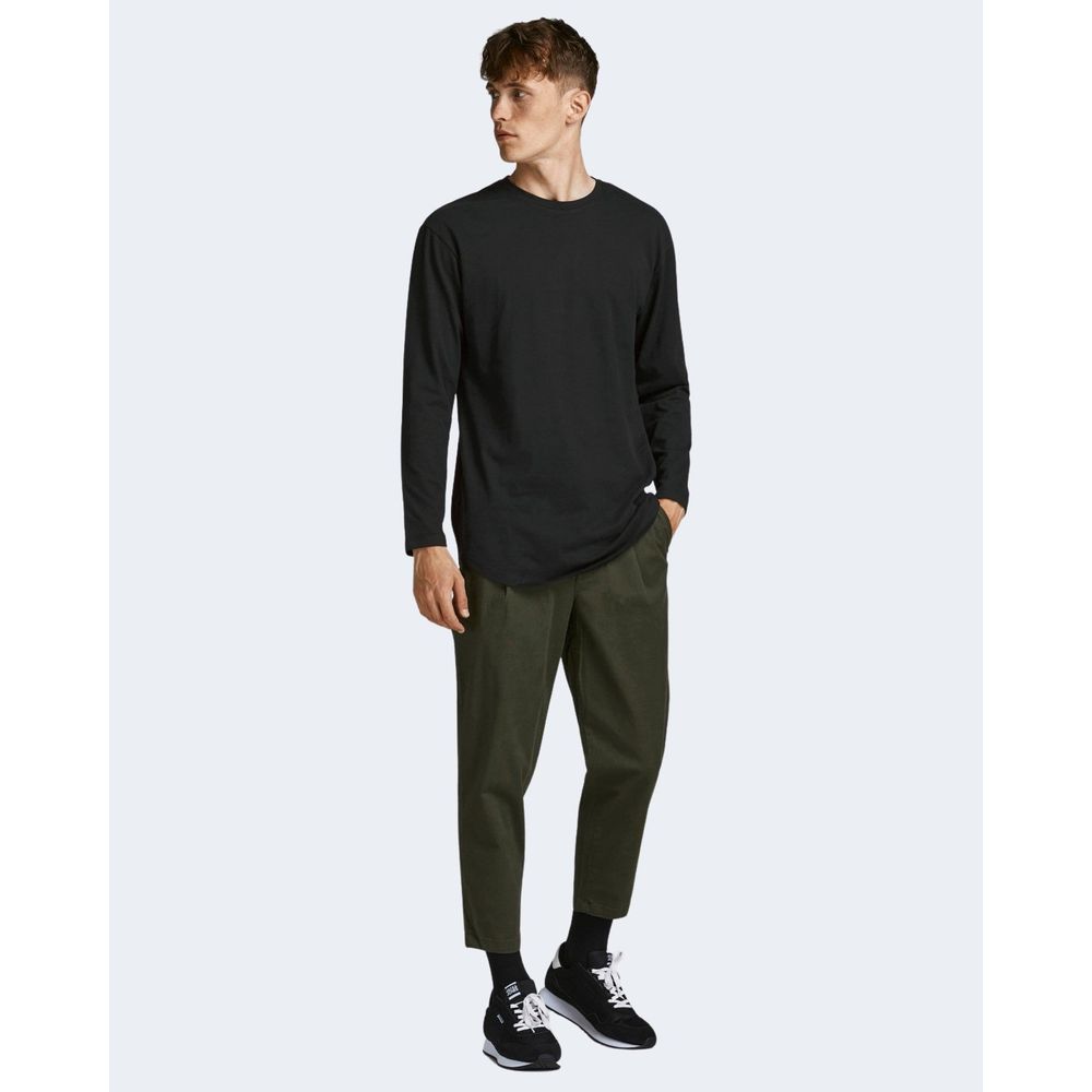 Black Cotton Long Sleeve T-Shirt - ventzia