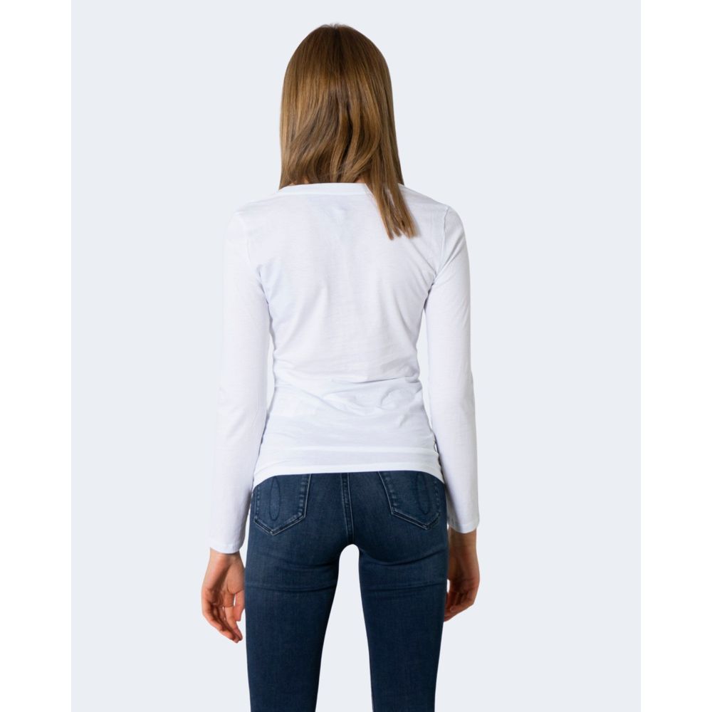 White Cotton Long Sleeve T-Shirt - ventzia