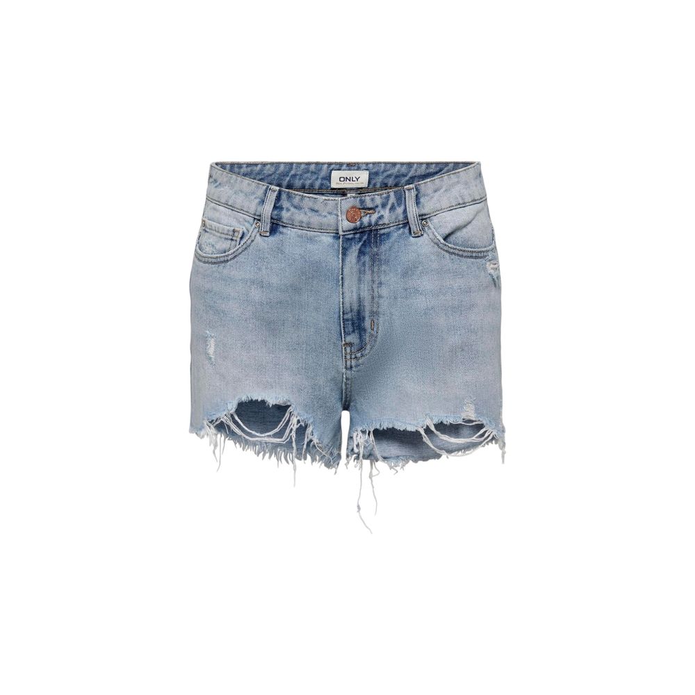 Light Blue Cotton Shorts - ventzia