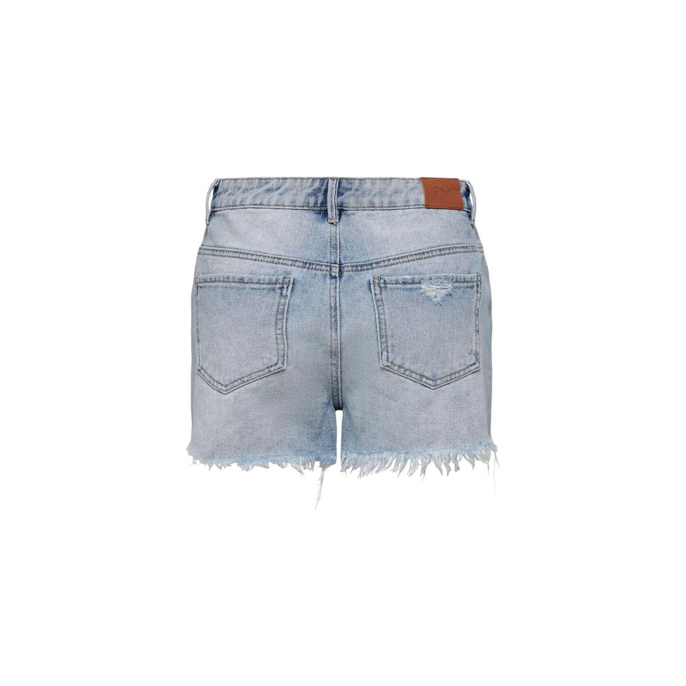 Light Blue Cotton Shorts - ventzia