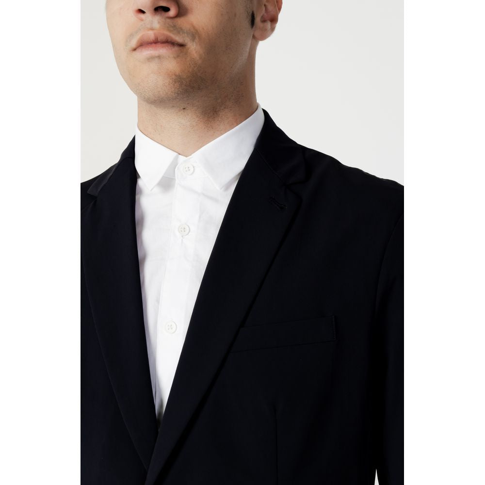 Blue Cotton Blazer - ventzia