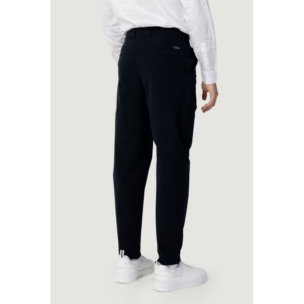 Blue Cotton Casual Pants - ventzia