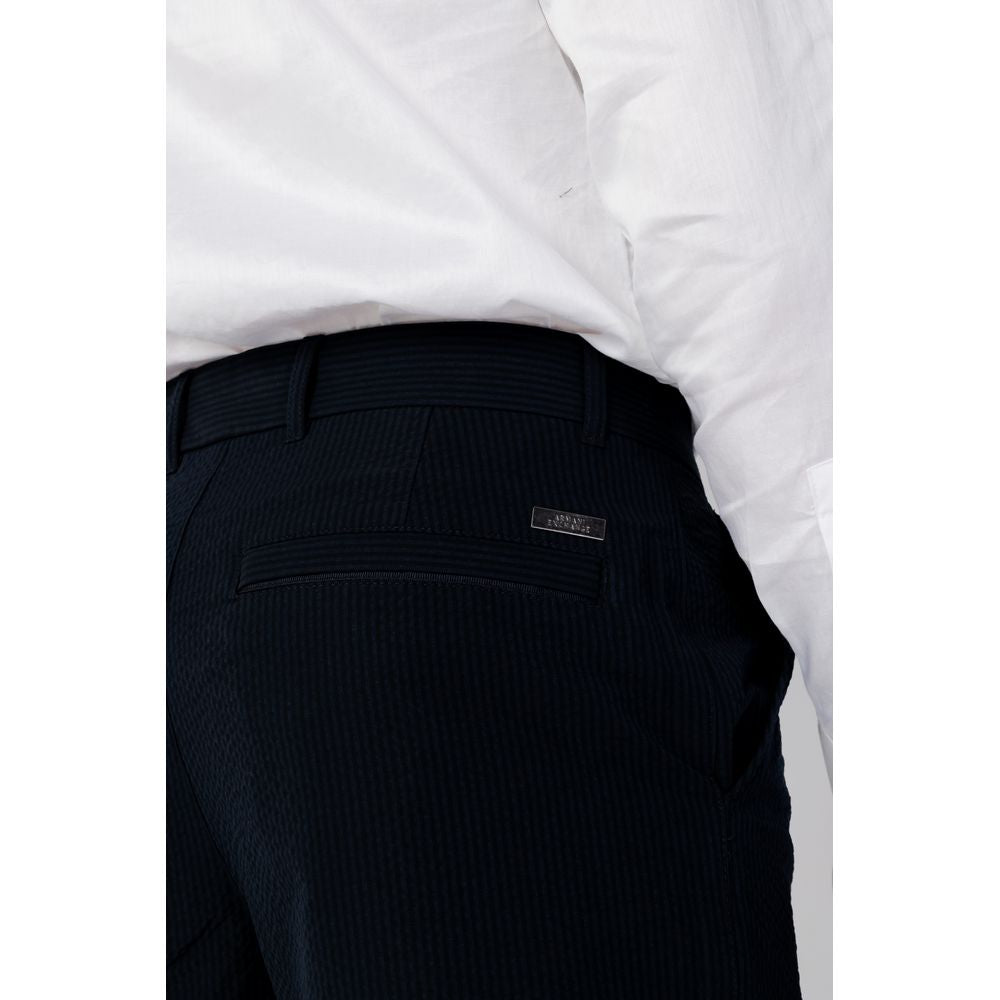 Blue Cotton Casual Pants - ventzia