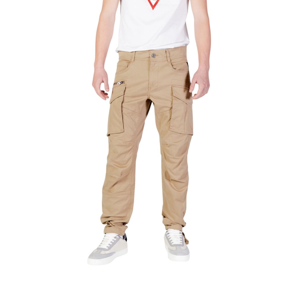 Beige Cotton Relaxed Fit Jeans - ventzia