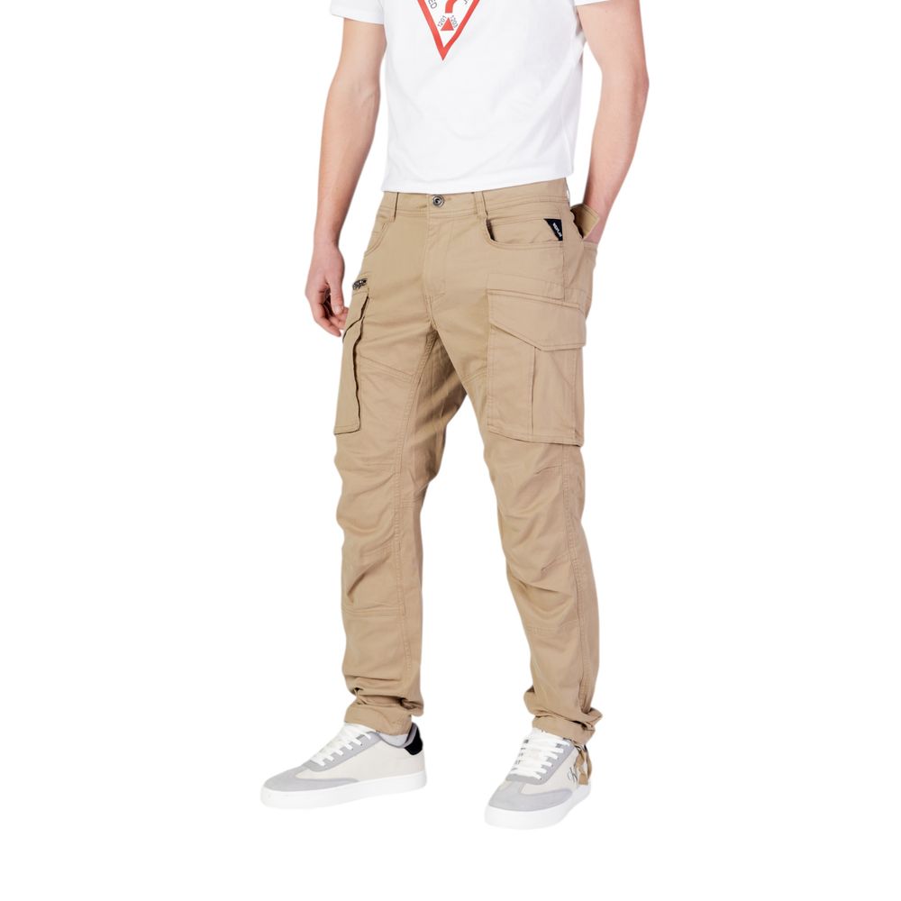 Beige Cotton Relaxed Fit Jeans - ventzia
