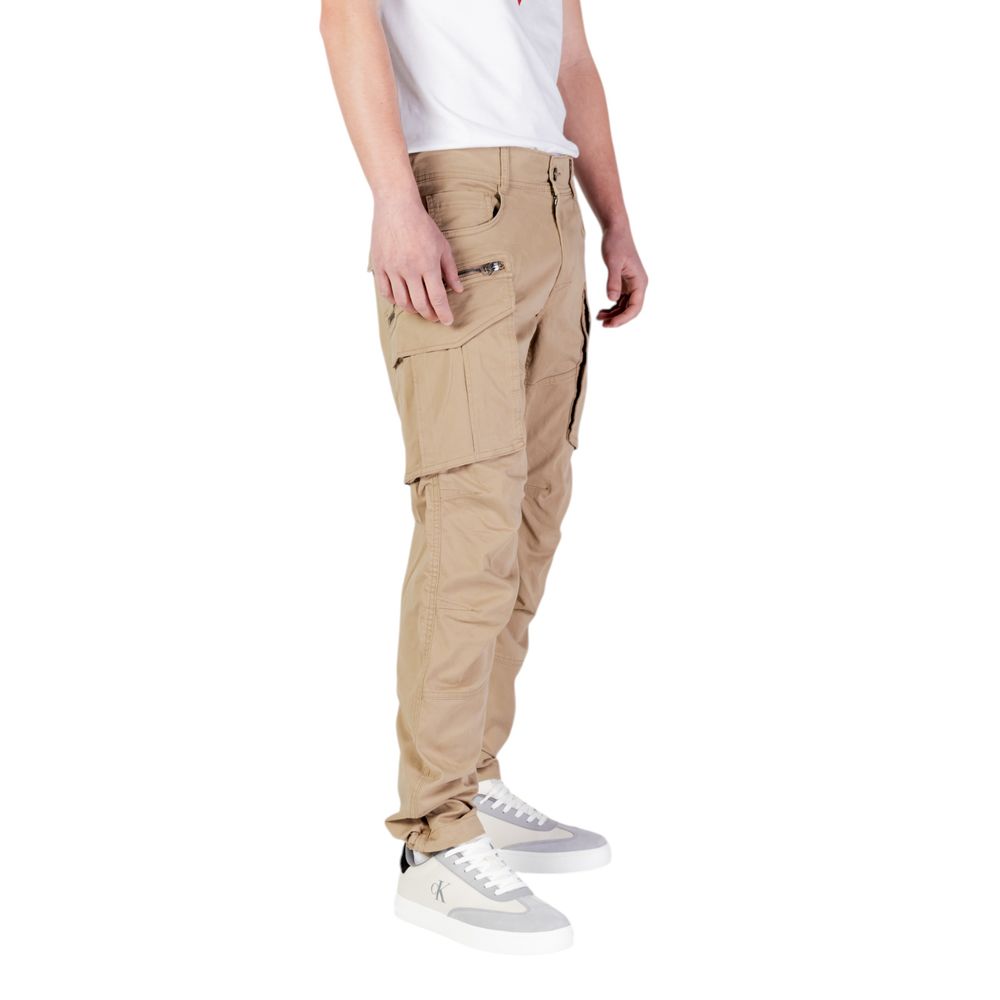 Beige Cotton Relaxed Fit Jeans - ventzia
