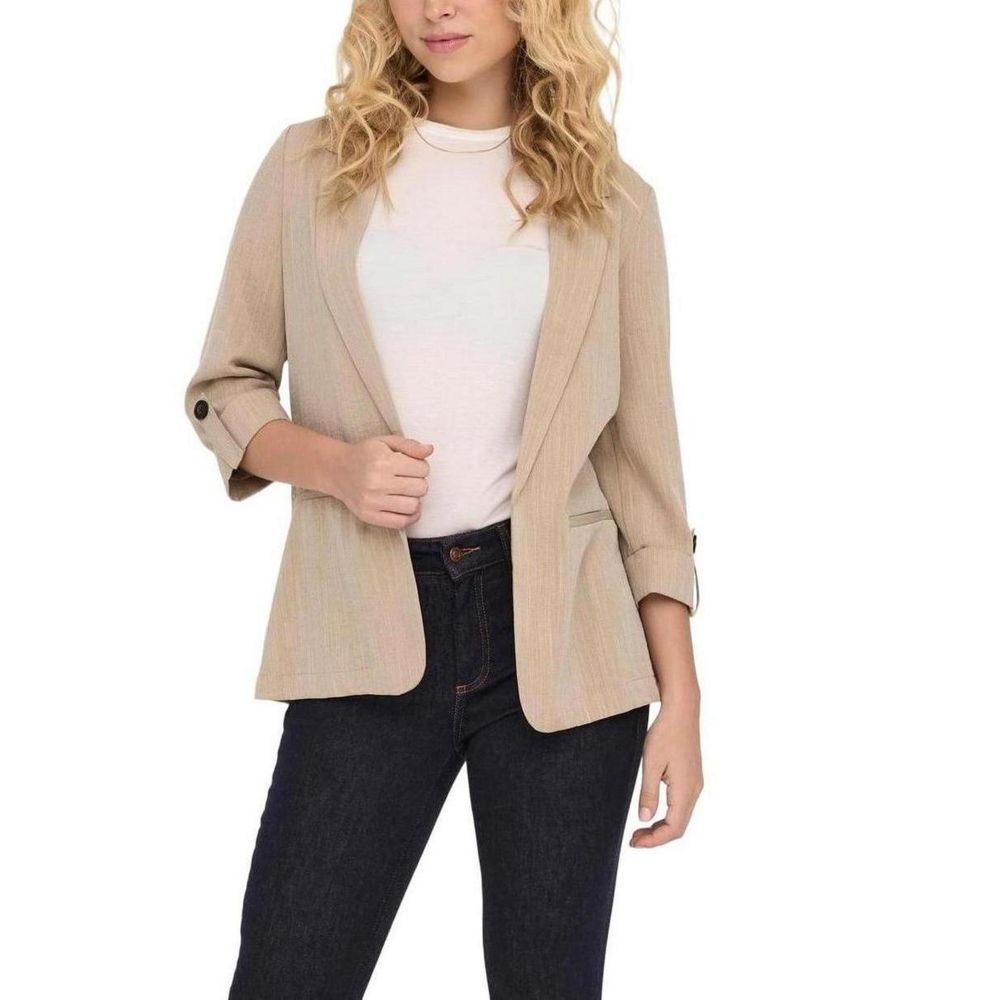 Beige Viscose Blazer - ventzia