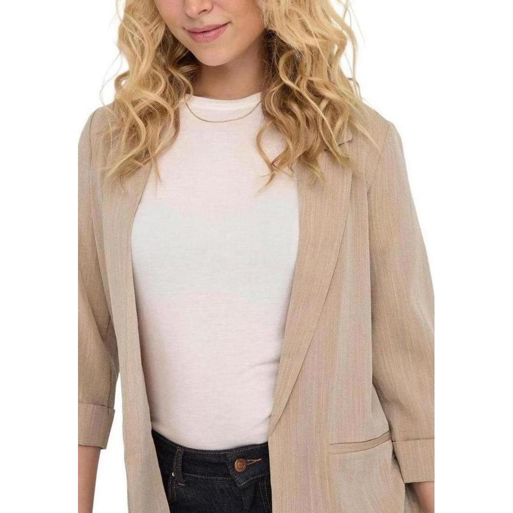 Beige Viscose Blazer - ventzia