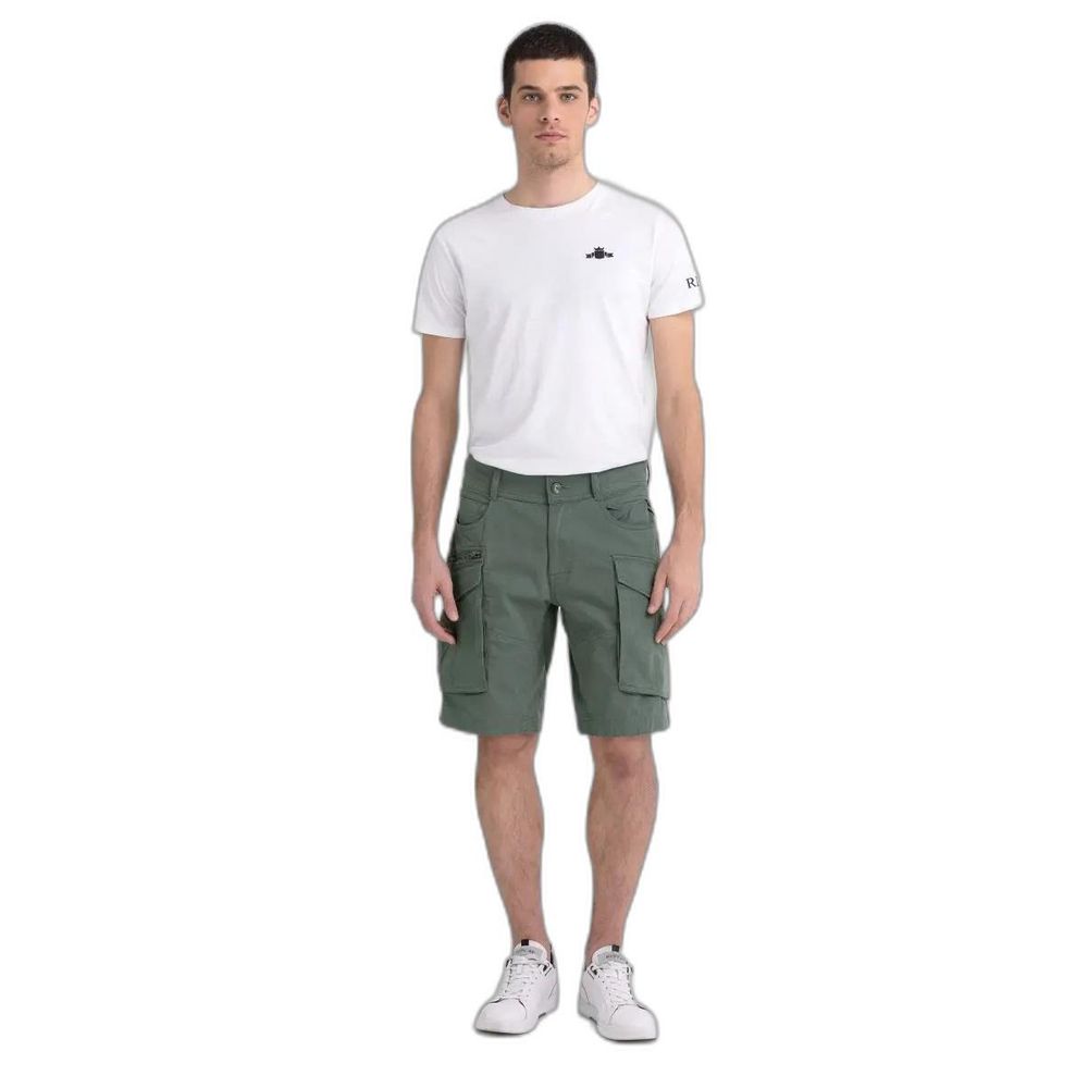 Green Cotton Bermuda Shorts - ventzia