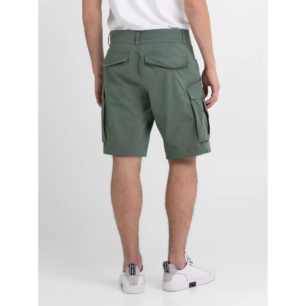 Green Cotton Bermuda Shorts - ventzia
