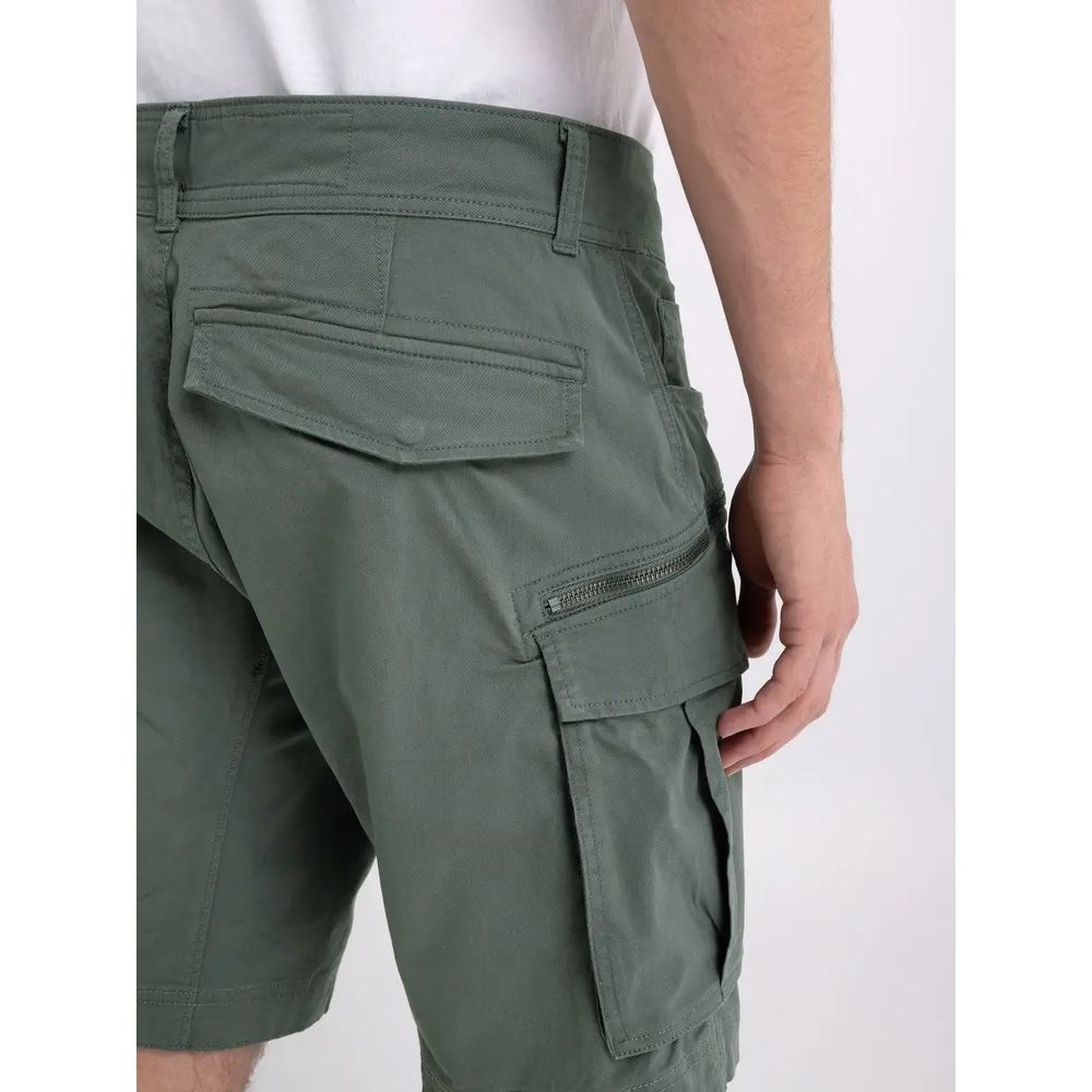 Green Cotton Bermuda Shorts - ventzia