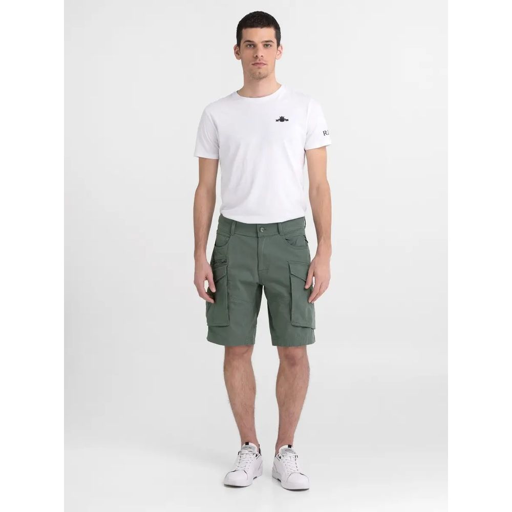 Green Cotton Bermuda Shorts - ventzia