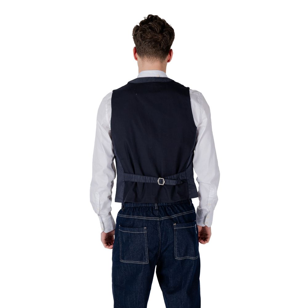 Blue Cotton Waistcoat - ventzia