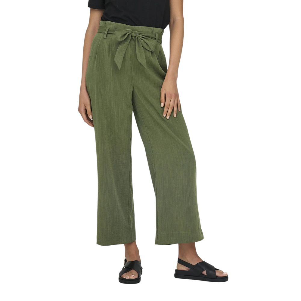Green Viscose Casual Pants - ventzia