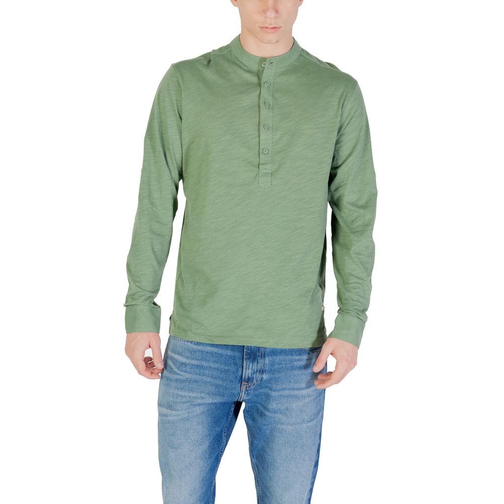 Bicolor Cotton Long Sleeve T-Shirt - ventzia
