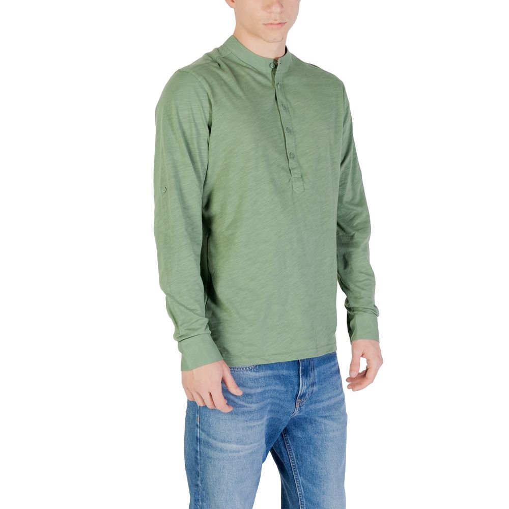 Bicolor Cotton Long Sleeve T-Shirt - ventzia