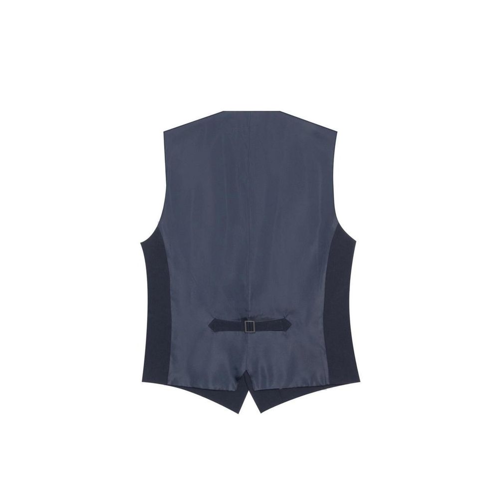 Blue Polyester Waistcoat - ventzia