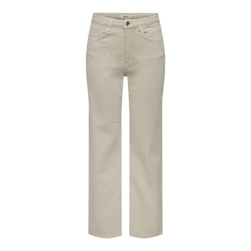 Beige Cotton Relaxed Fit Jeans - ventzia