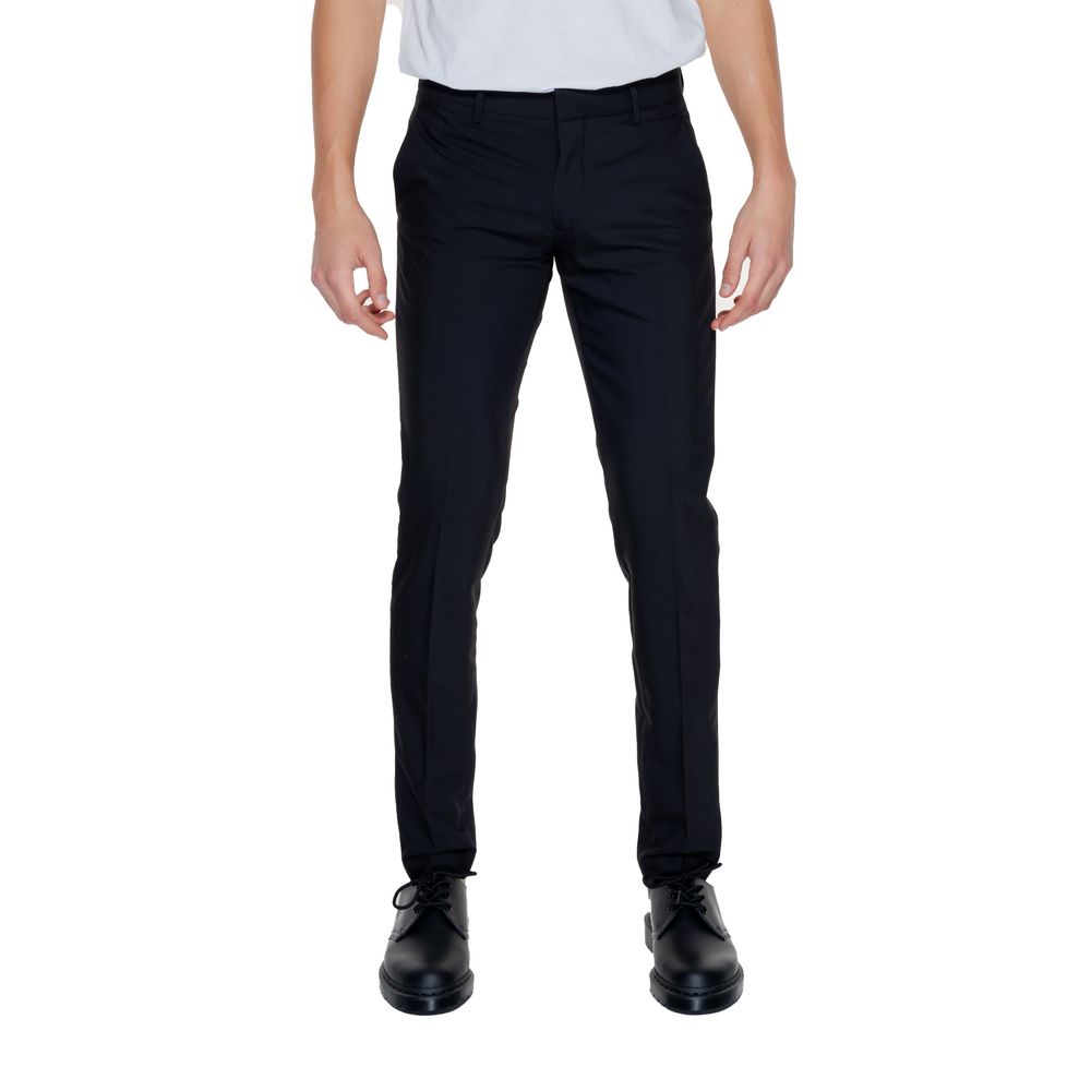 Black Polyester Pant - ventzia