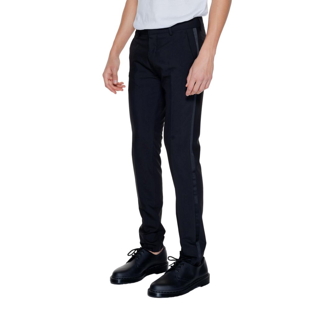 Black Polyester Pant - ventzia
