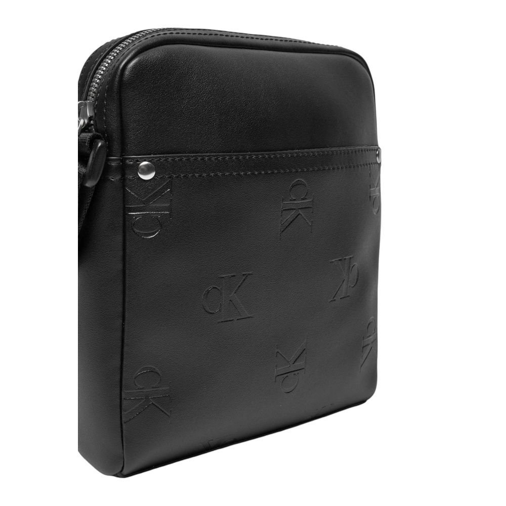 Black Polyethylene Messenger Bag - ventzia