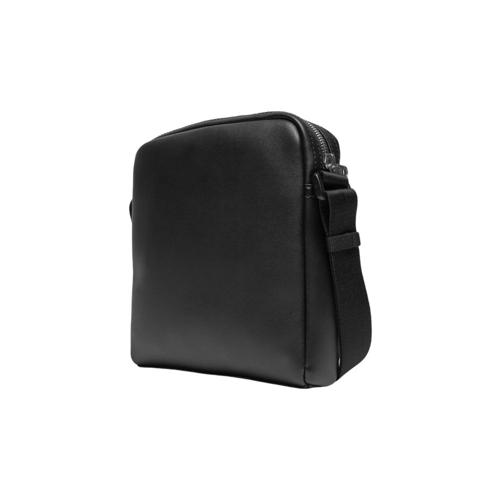 Black Polyethylene Messenger Bag - ventzia