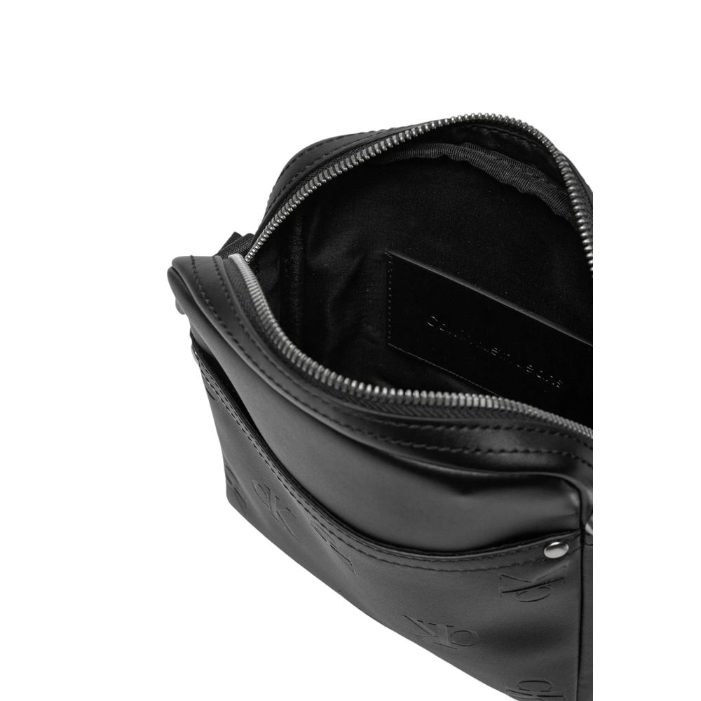 Black Polyethylene Messenger Bag - ventzia