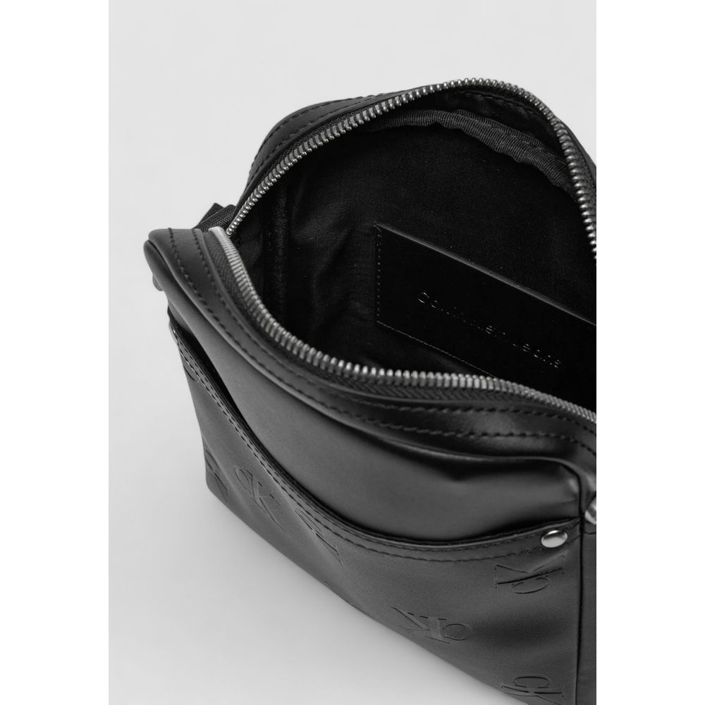 Black Polyethylene Messenger Bag - ventzia