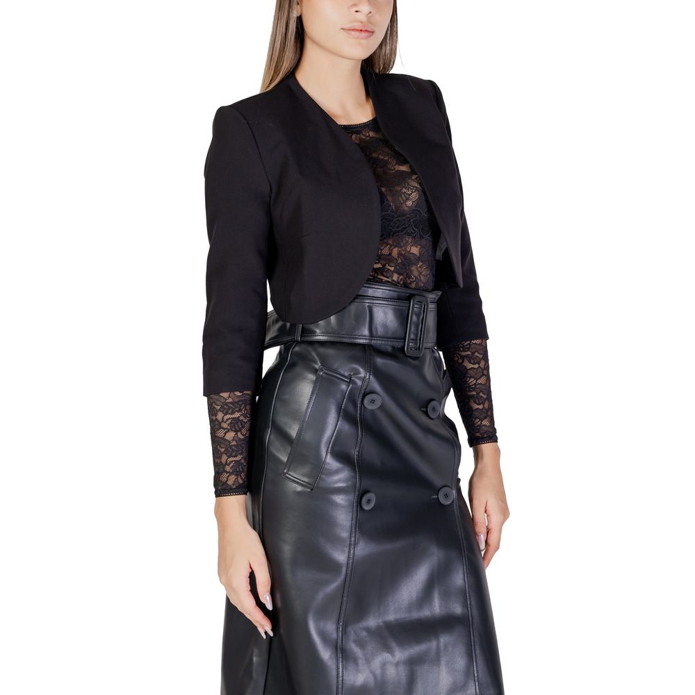 Black Polyester Sweater - ventzia