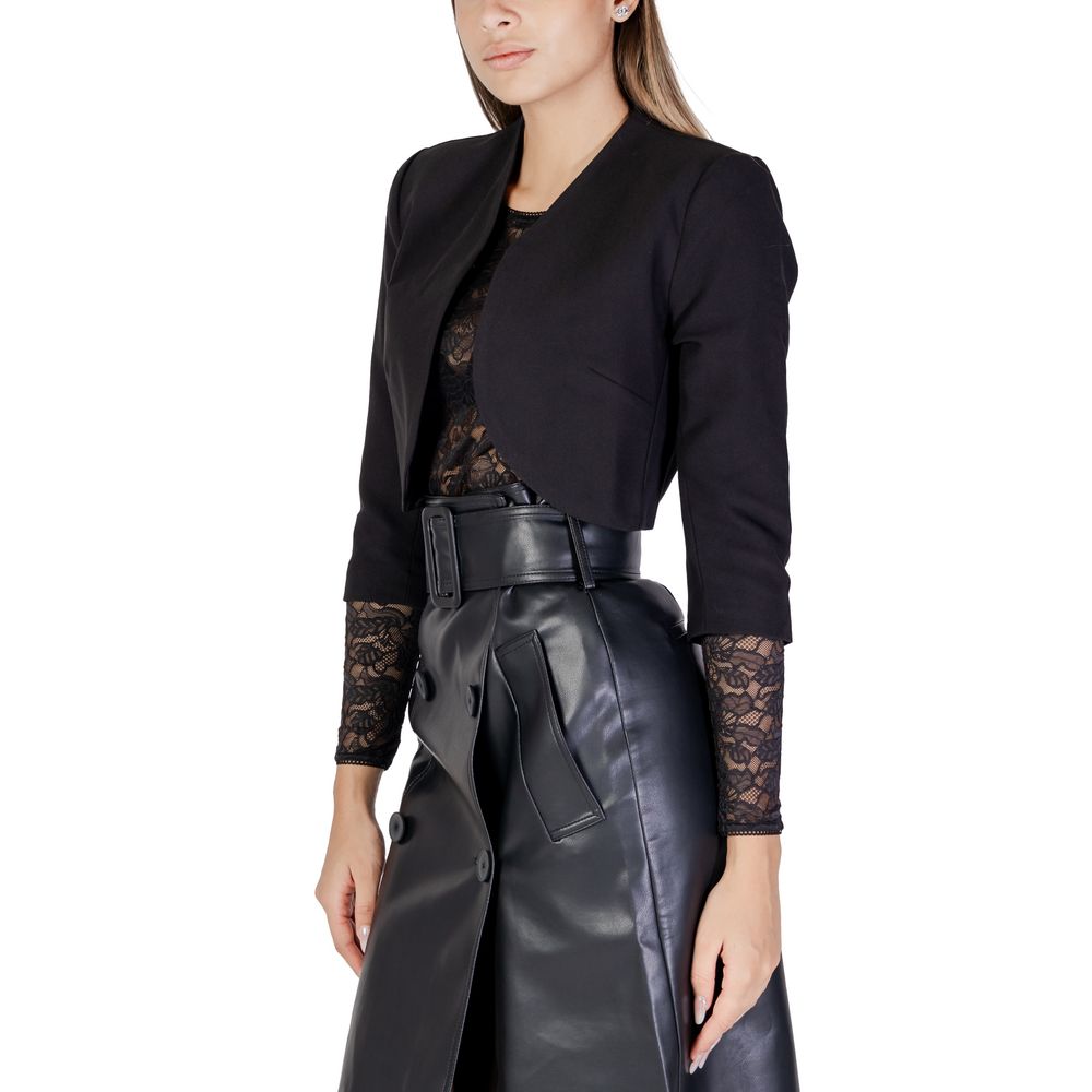 Black Polyester Sweater - ventzia