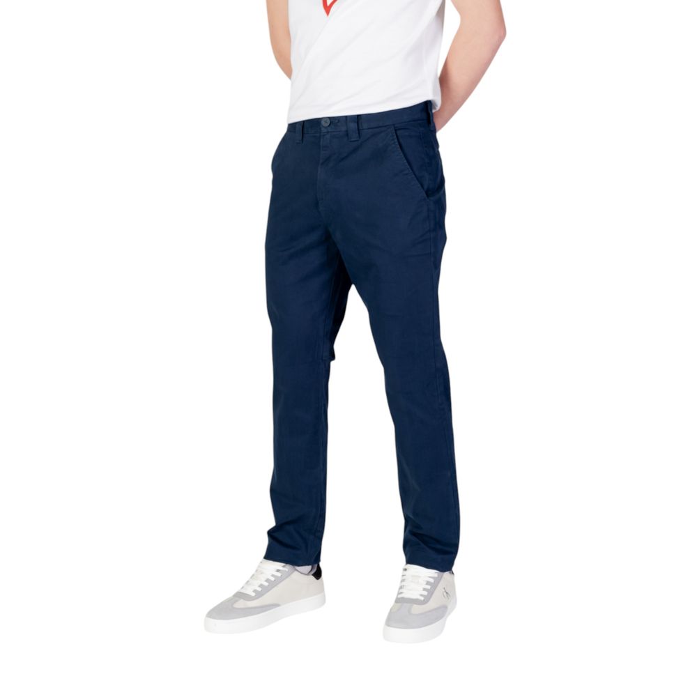 Blue Cotton Skinny Pants - ventzia