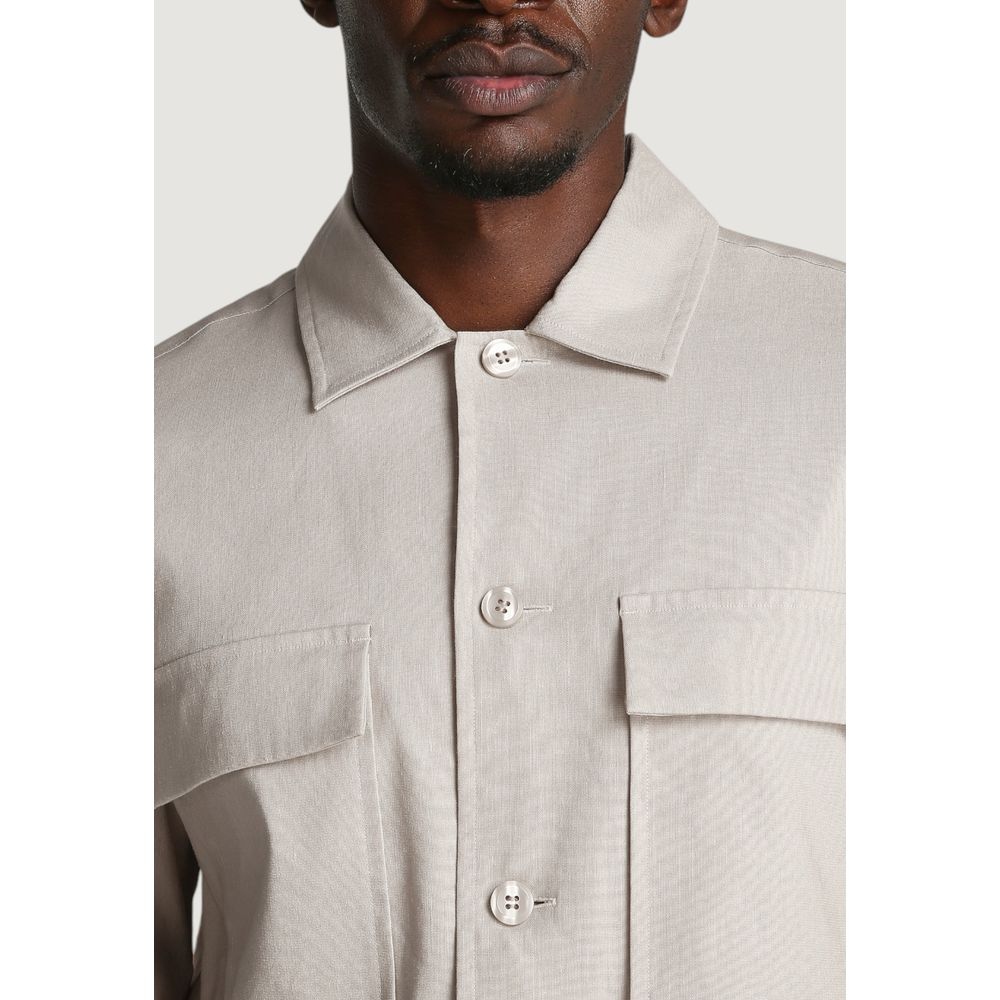 Beige Lyocell Coat - ventzia
