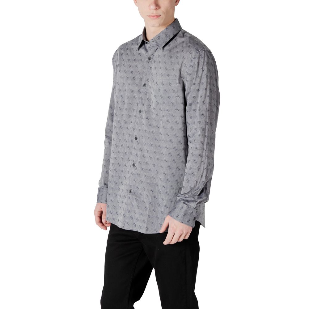 Gray Cotton Pattern Shirt - ventzia