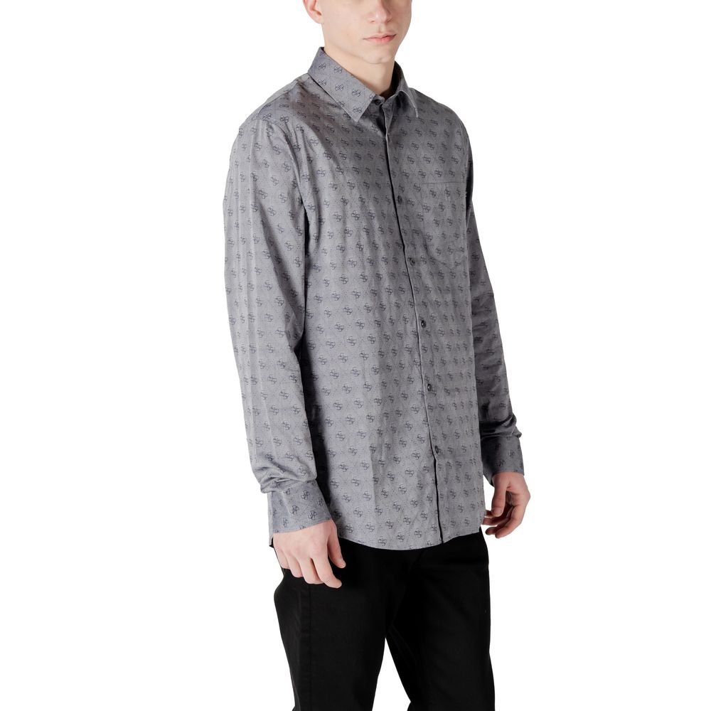 Gray Cotton Pattern Shirt - ventzia